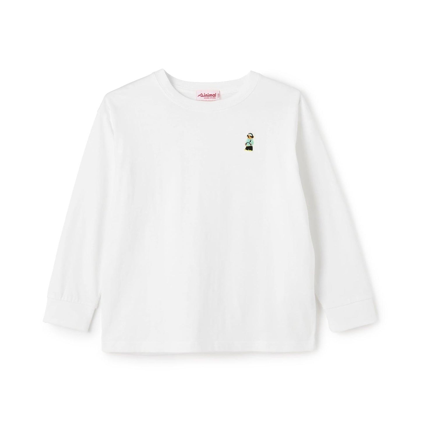 小熊點綴天竺長袖T恤