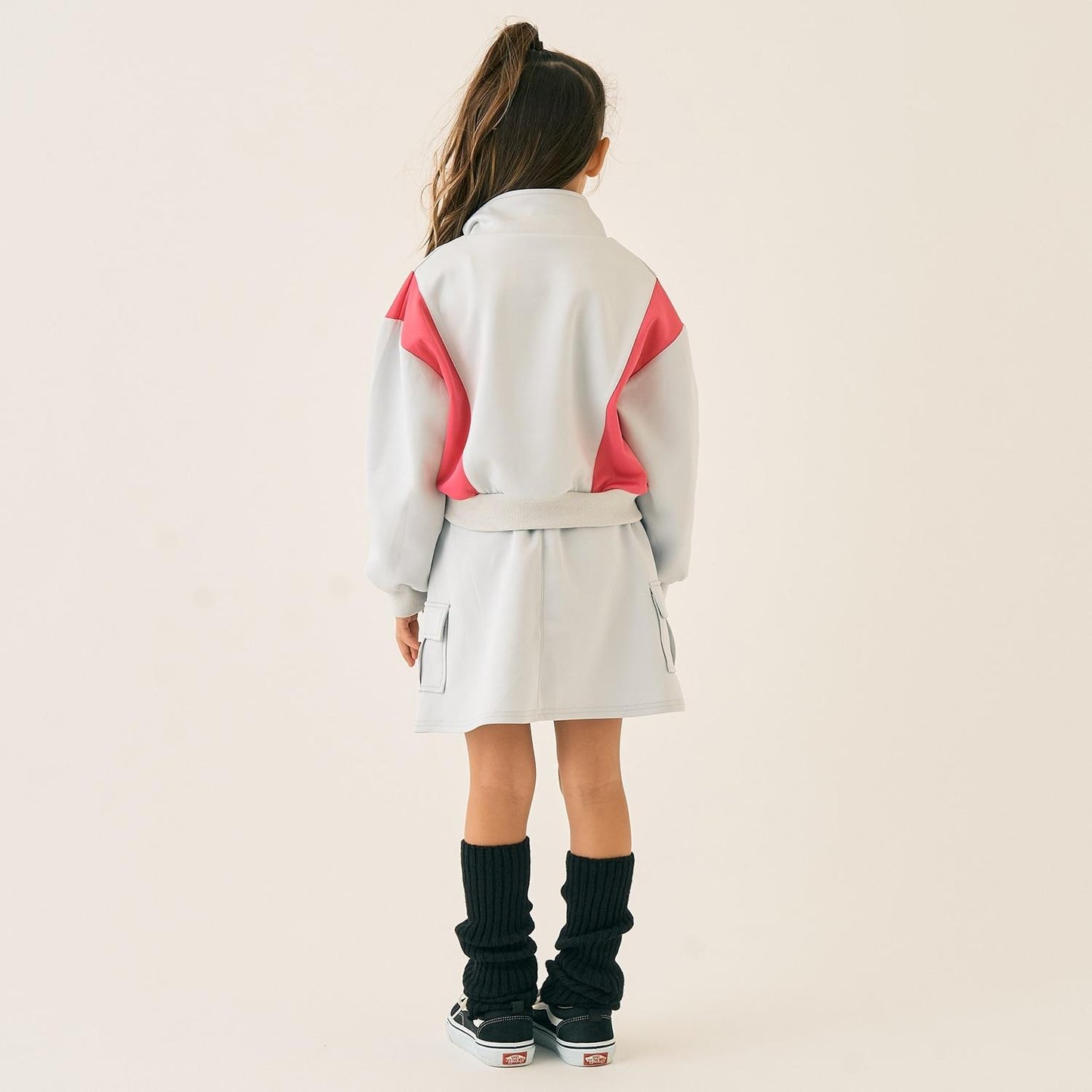 全拉鍊外套+半身裙套裝