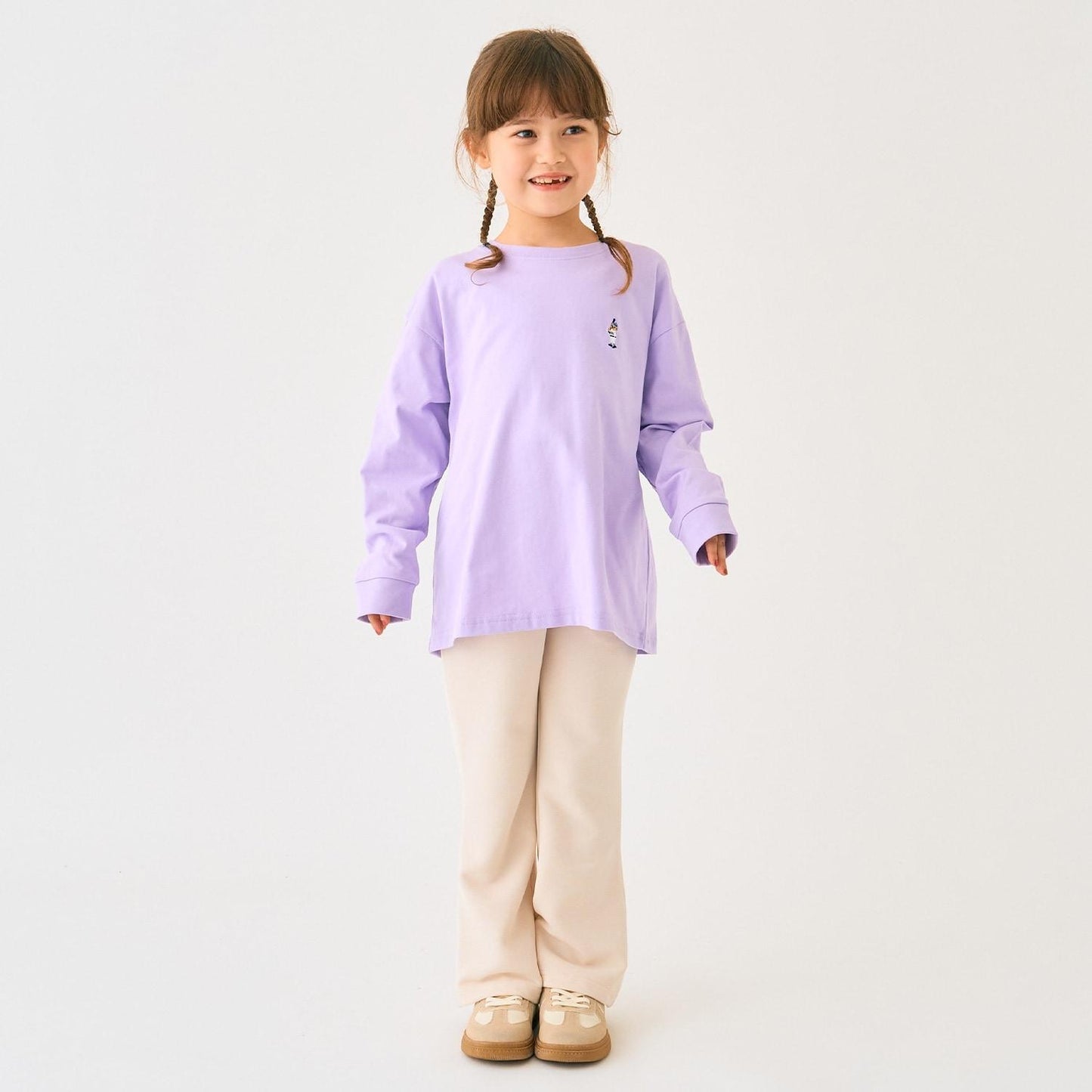 小熊點綴天竺長袖T恤