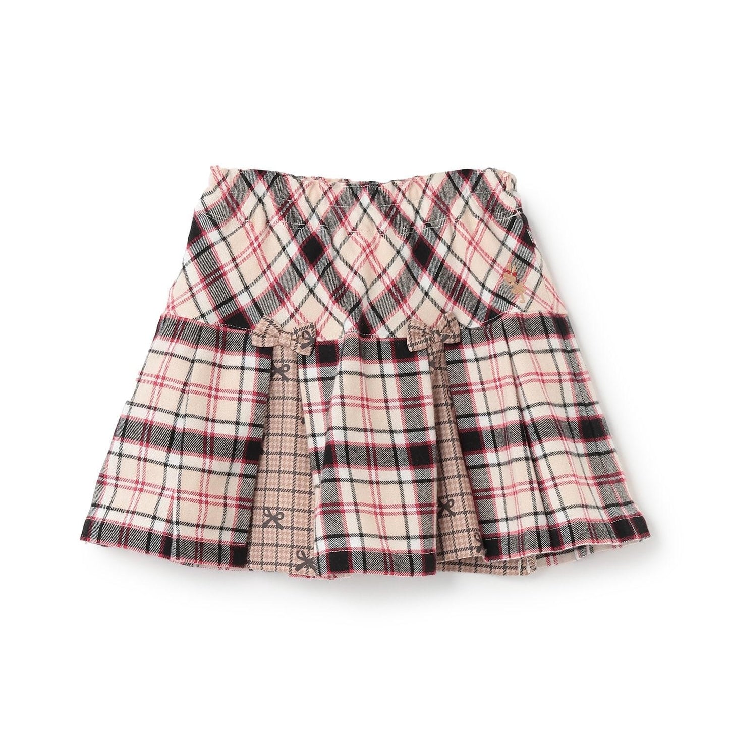 格紋拼接百褶裙褲