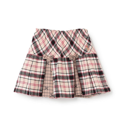 格紋拼接百褶裙褲