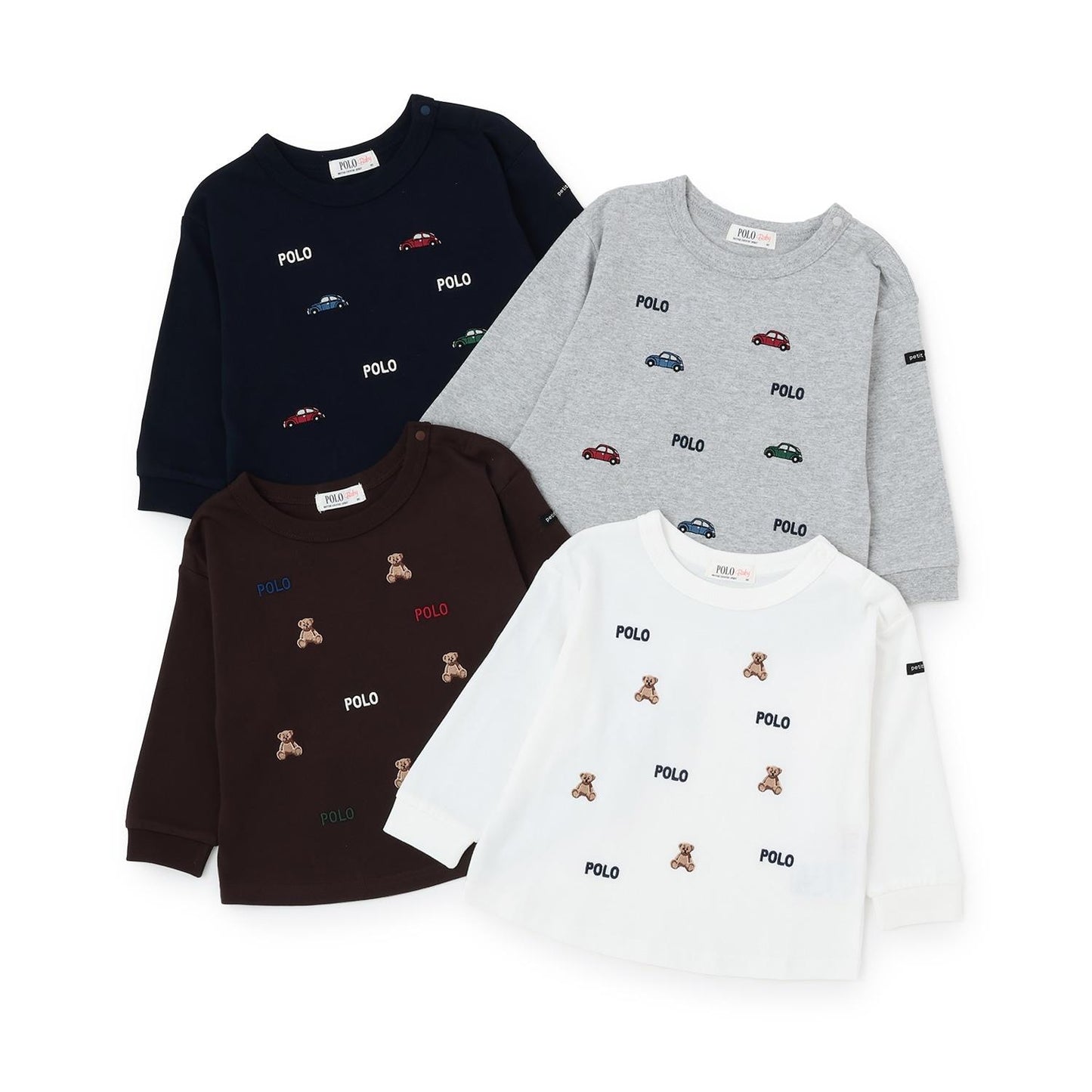 【POLO BCS】圖案刺繡長袖T恤