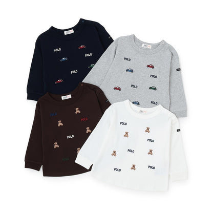 【POLO BCS】圖案刺繡長袖T恤