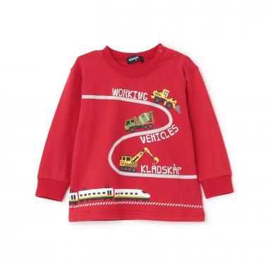 【人氣商品】【直營店無售】工程車輛與電車長袖T恤