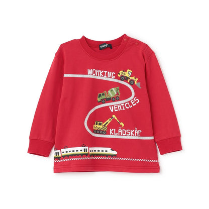 【人氣商品】【直營店無售】工程車輛與電車長袖T恤