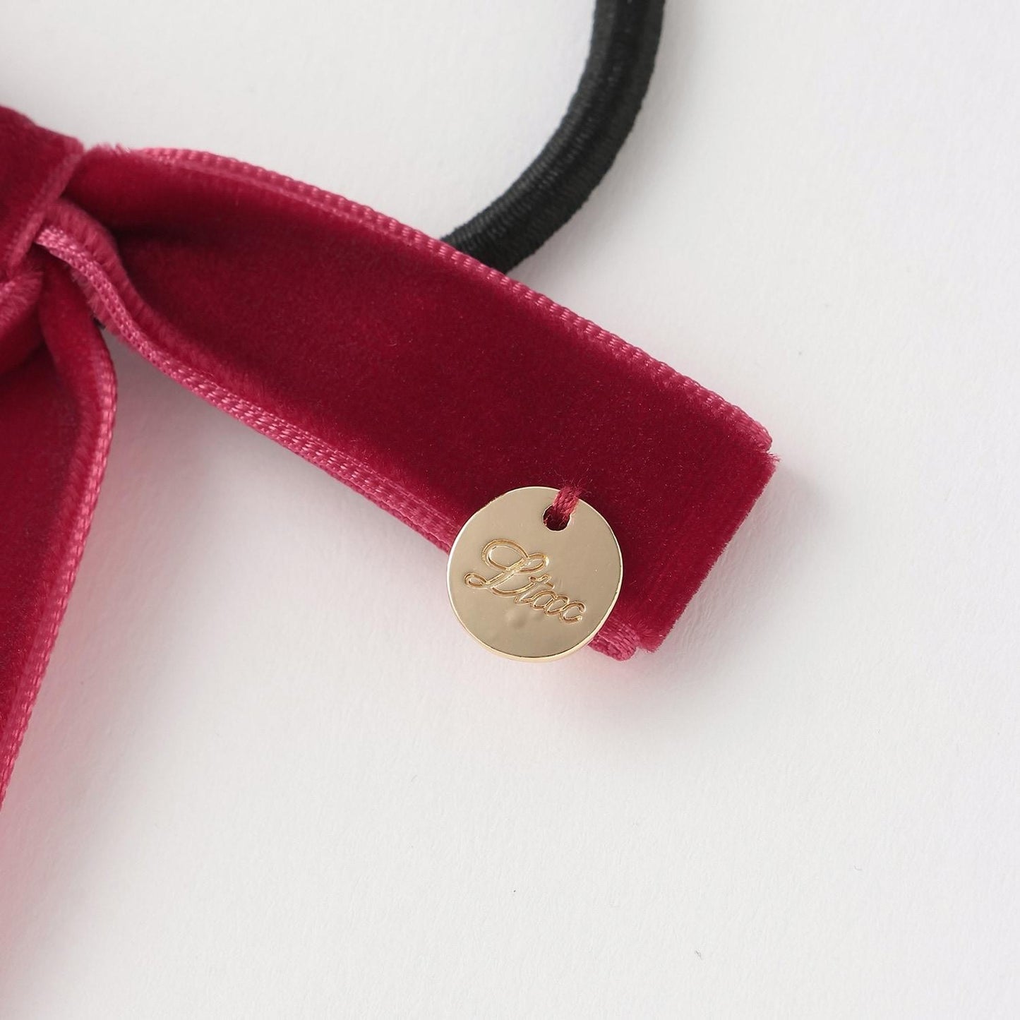 天鵝絨蝴蝶結髮圈