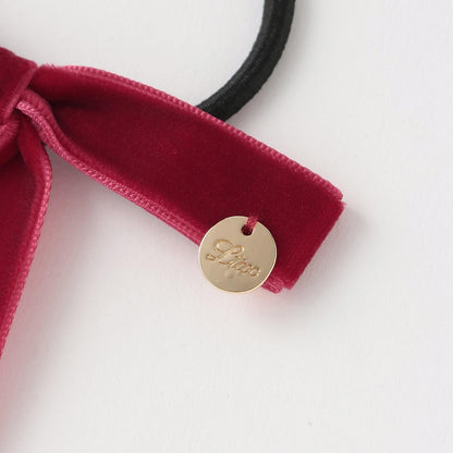 天鵝絨蝴蝶結髮圈