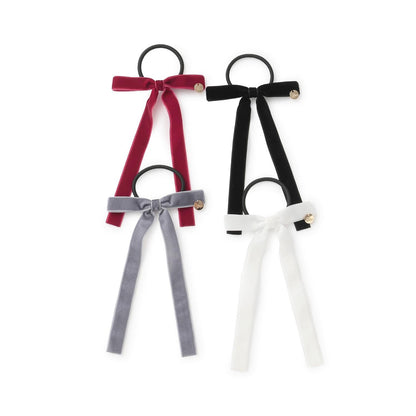 天鵝絨蝴蝶結髮圈