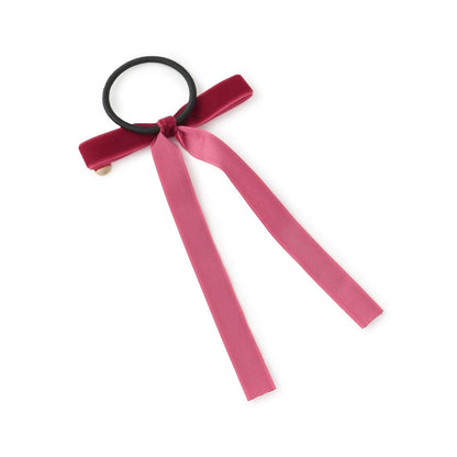 天鵝絨蝴蝶結髮圈