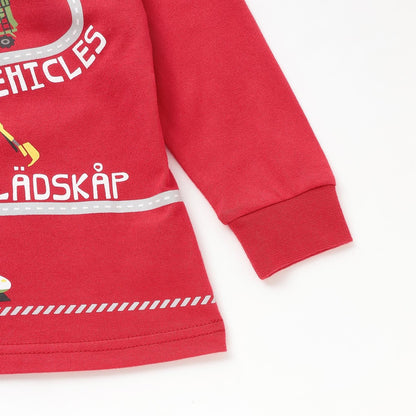 【人氣商品】【直營店無售】工程車輛與電車長袖T恤