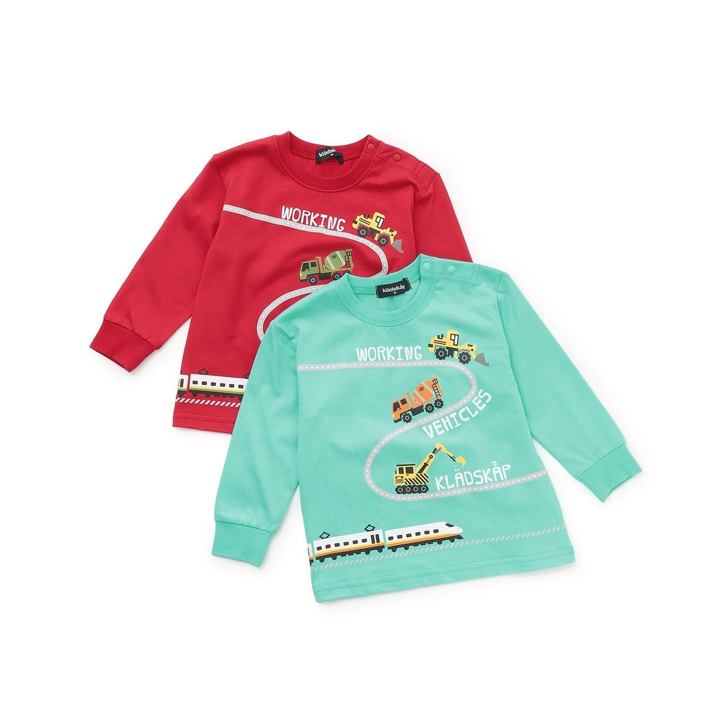 【人氣商品】【直營店無售】工程車輛與電車長袖T恤