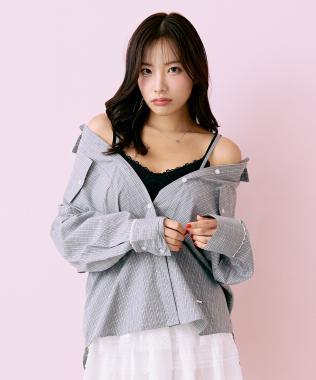 帶標誌牌格子襯衫【韓國時尚】