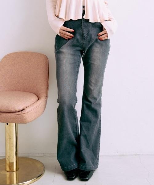 logo刺繡牛仔褲【韓國時尚】