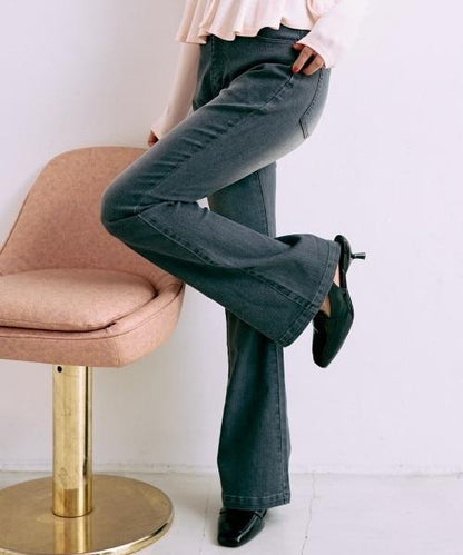 logo刺繡牛仔褲【韓國時尚】