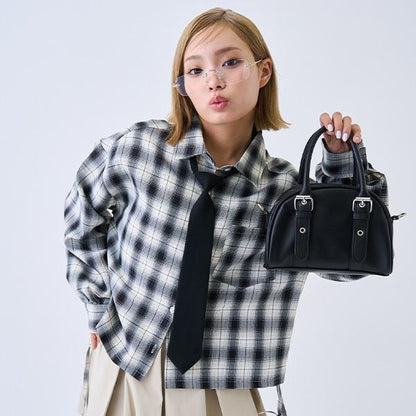 手提帶扣迷你波士頓包