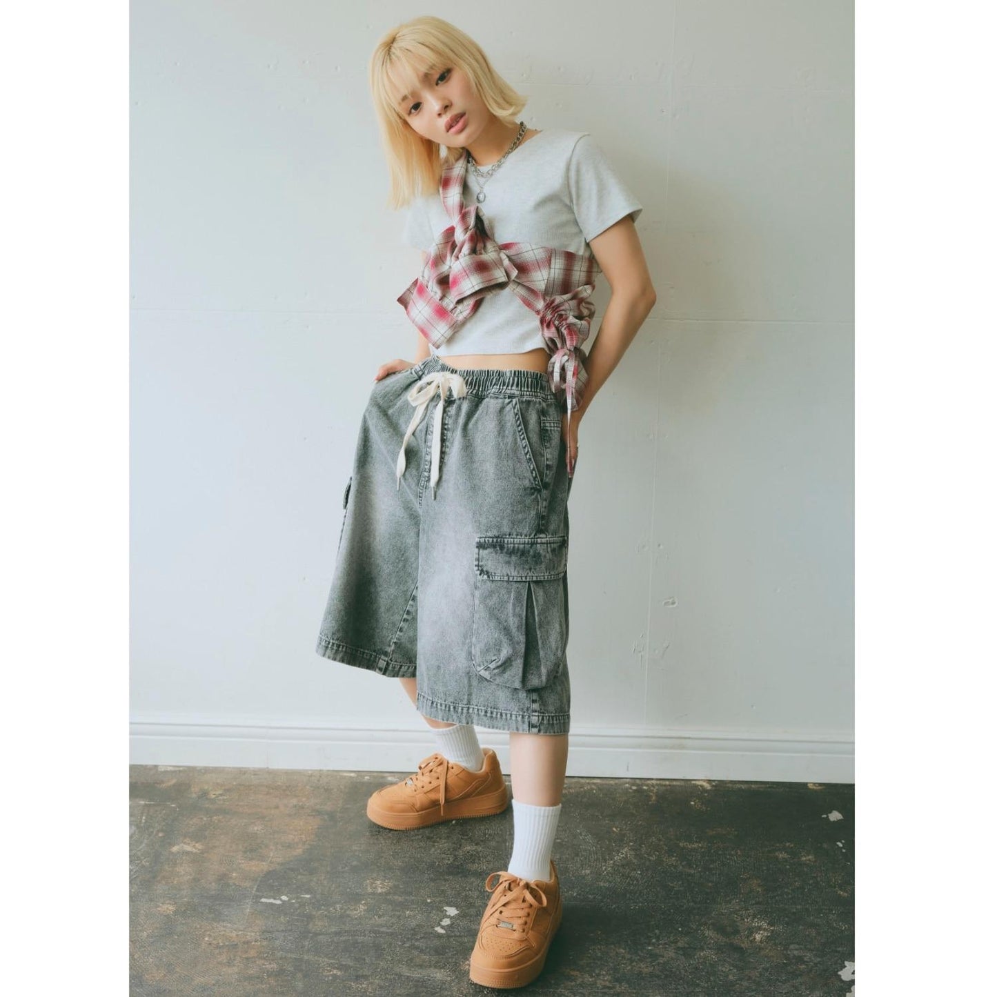 【LTXC】拼接牛仔工裝褲