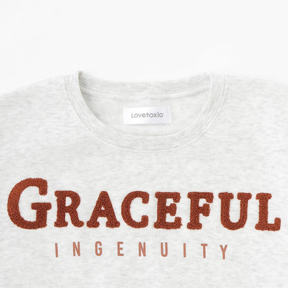 【家居服/睡衣】加絨刺繡標誌長袖上衣&長褲套裝