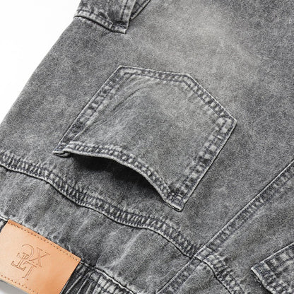 【LTXC】拼接牛仔工裝褲