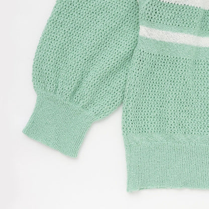 網眼針織拉鍊開衫