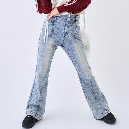 【彈力】修身喇叭牛仔褲