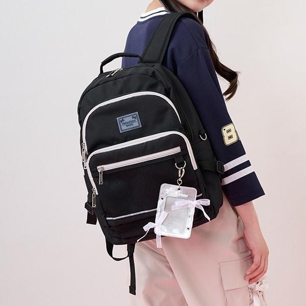 【防潑水】繫帶蝴蝶結卡包掛飾雙肩包