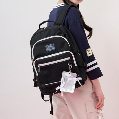 【防潑水】繫帶蝴蝶結卡包掛飾雙肩包