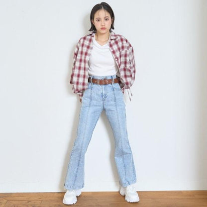 【彈力】修身喇叭牛仔褲