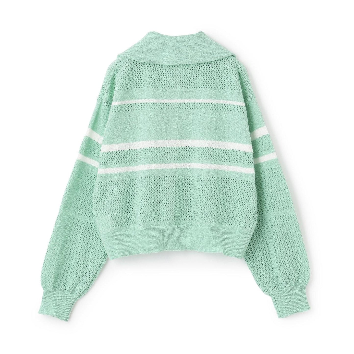 網眼針織拉鍊開衫