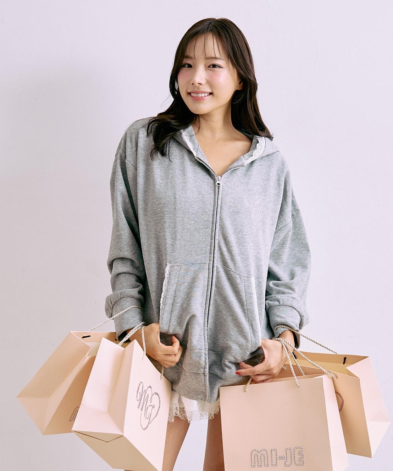 logo刺繡寬鬆衛衣【韓國時尚】