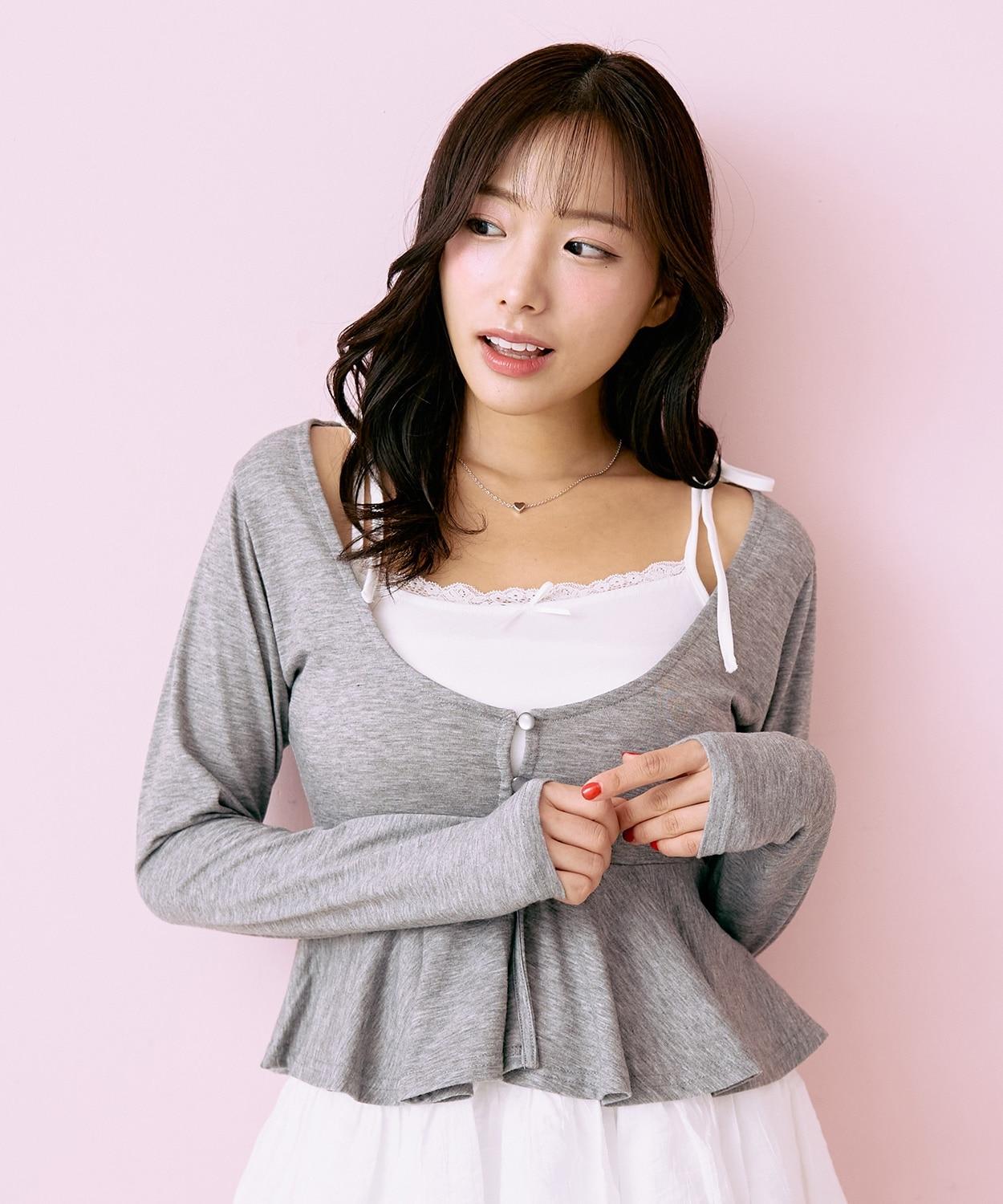 荷葉邊層疊吊帶套裝【韓國時尚】