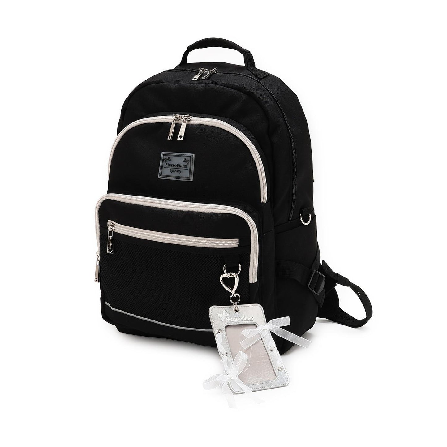 【防潑水】繫帶蝴蝶結卡包掛飾雙肩包