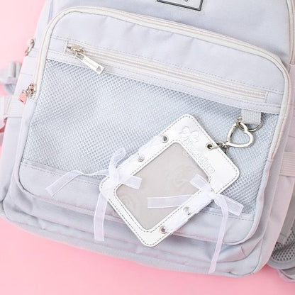 【防潑水】繫帶蝴蝶結卡包掛飾雙肩包