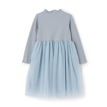 拼接網紗連衣裙