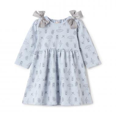 【GOODPRICE】印花蝴蝶結裝飾連衣裙