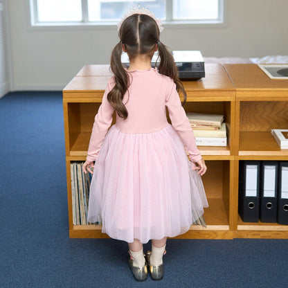 拼接網紗連衣裙