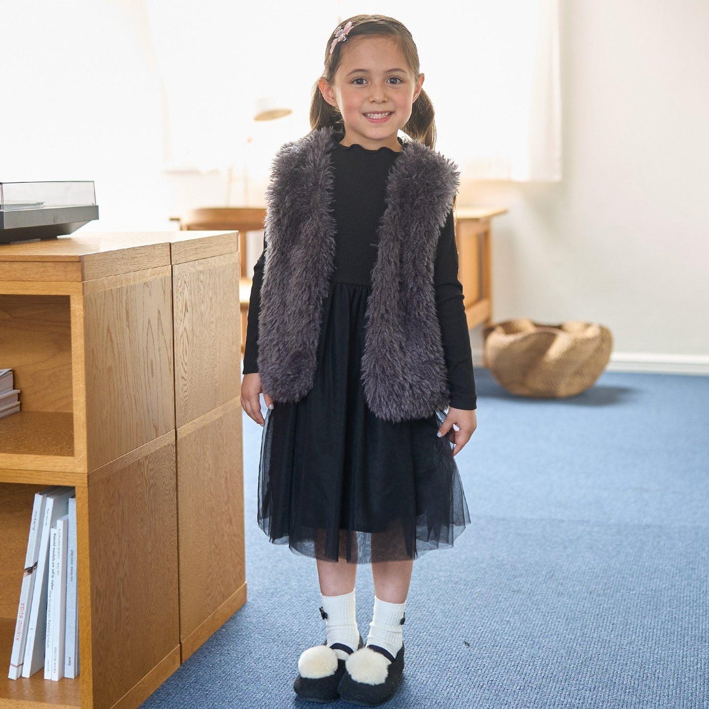 拼接網紗連衣裙