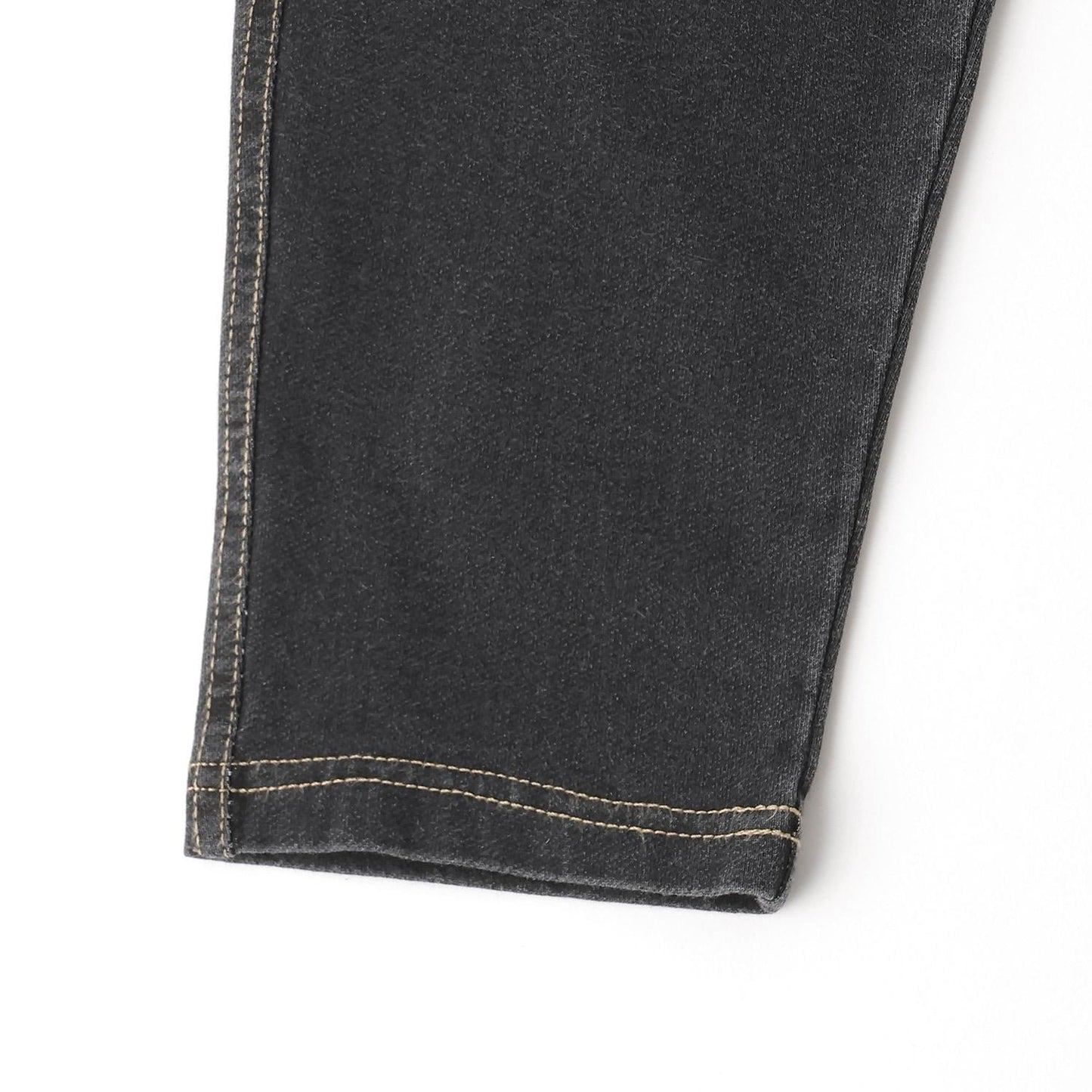 靛藍色牛仔針織長褲