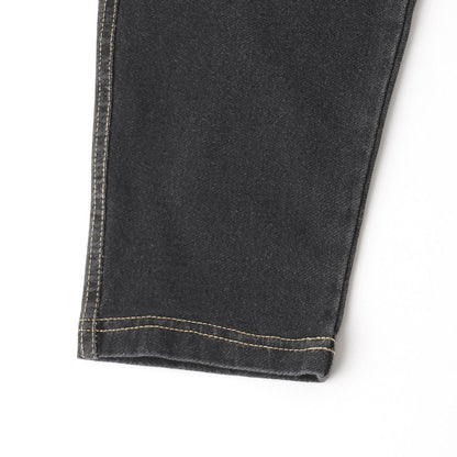 靛藍色牛仔針織長褲