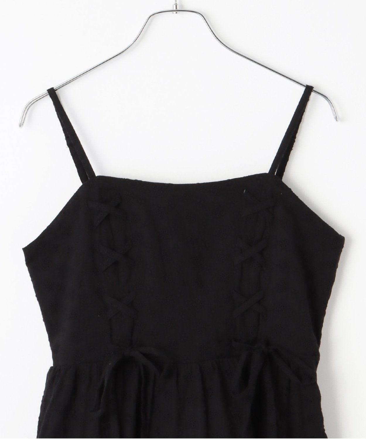 蕾絲繫帶吊帶連衣裙【韓國時尚】