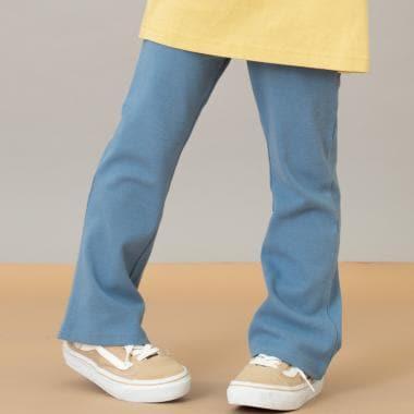 防汙羅紋喇叭打底褲