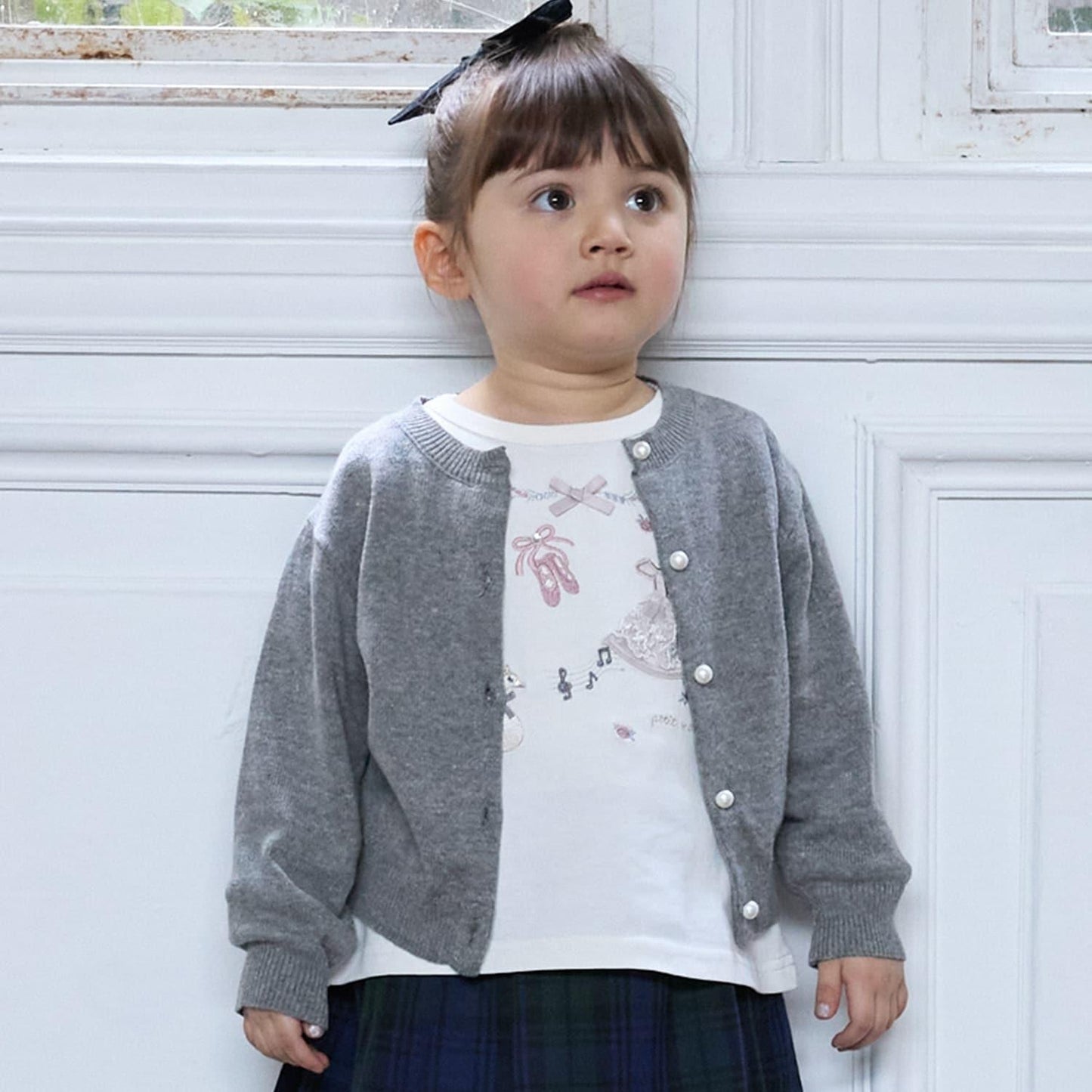 珍珠紐釦針織開衫