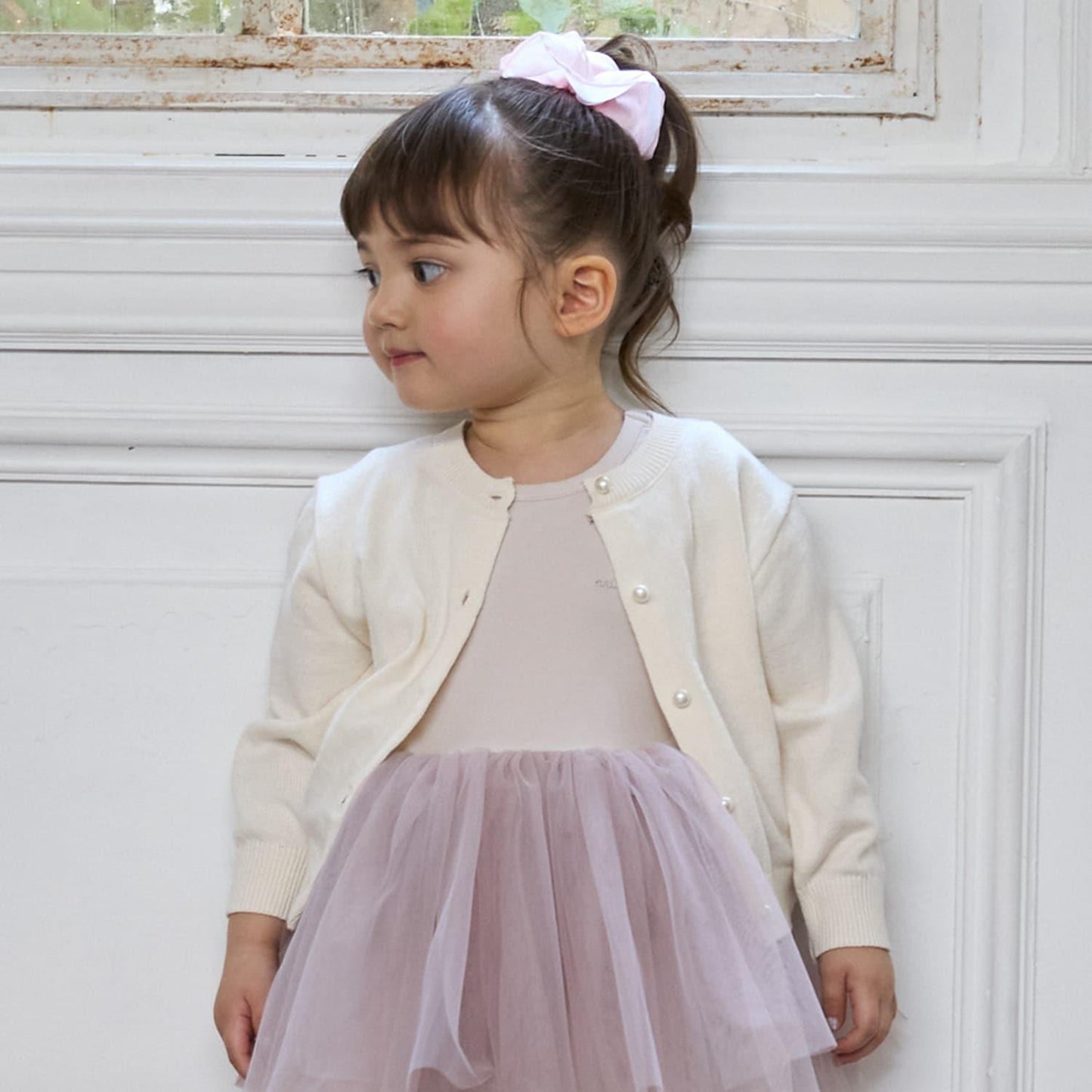 珍珠紐釦針織開衫