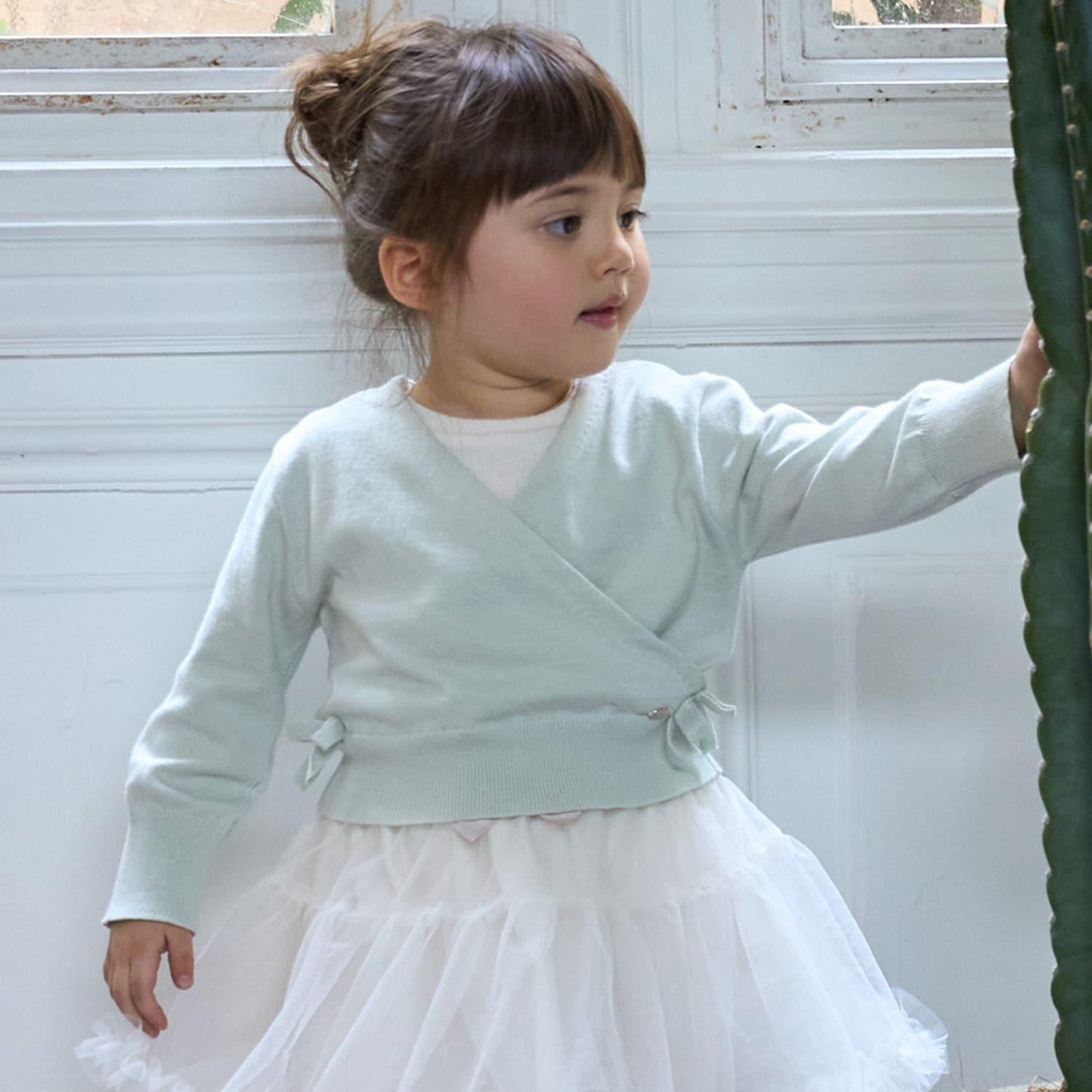 芭蕾風針織交叉開衫