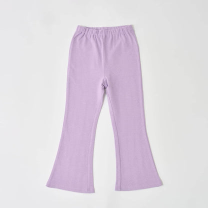 防汙羅紋喇叭打底褲