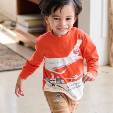 切換拼接長袖T恤