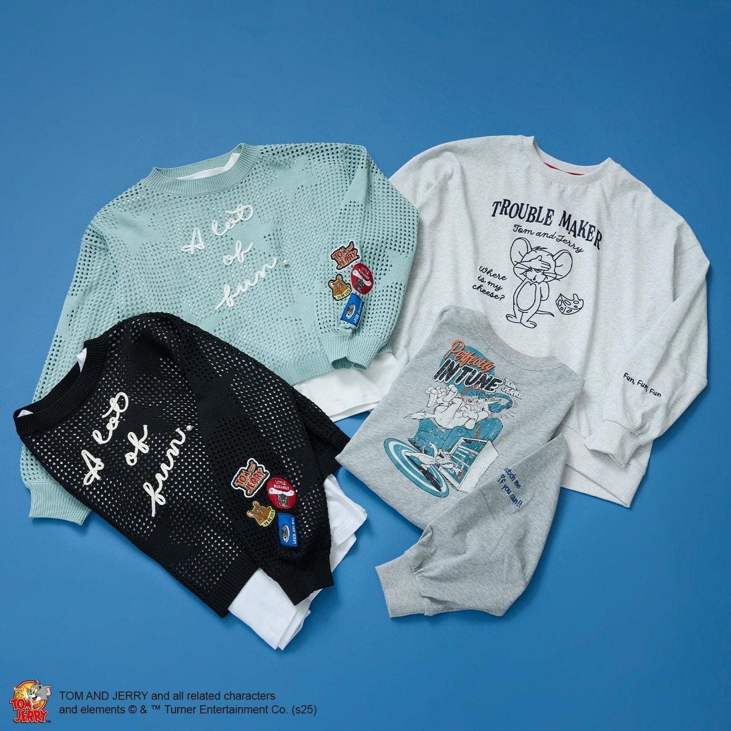 TOM AND JERRY（貓和老鼠） 變形套頭上衣