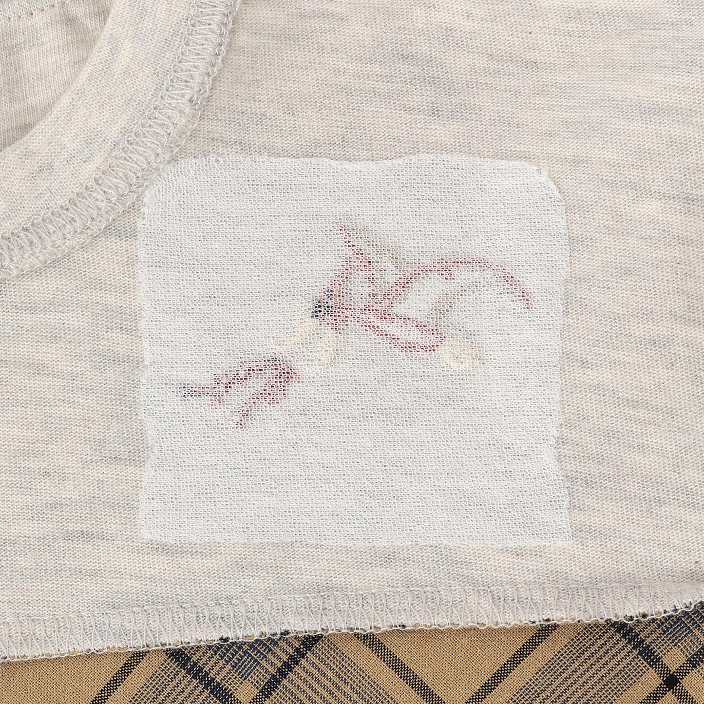 恐龍與城市格紋拼接長袖T恤