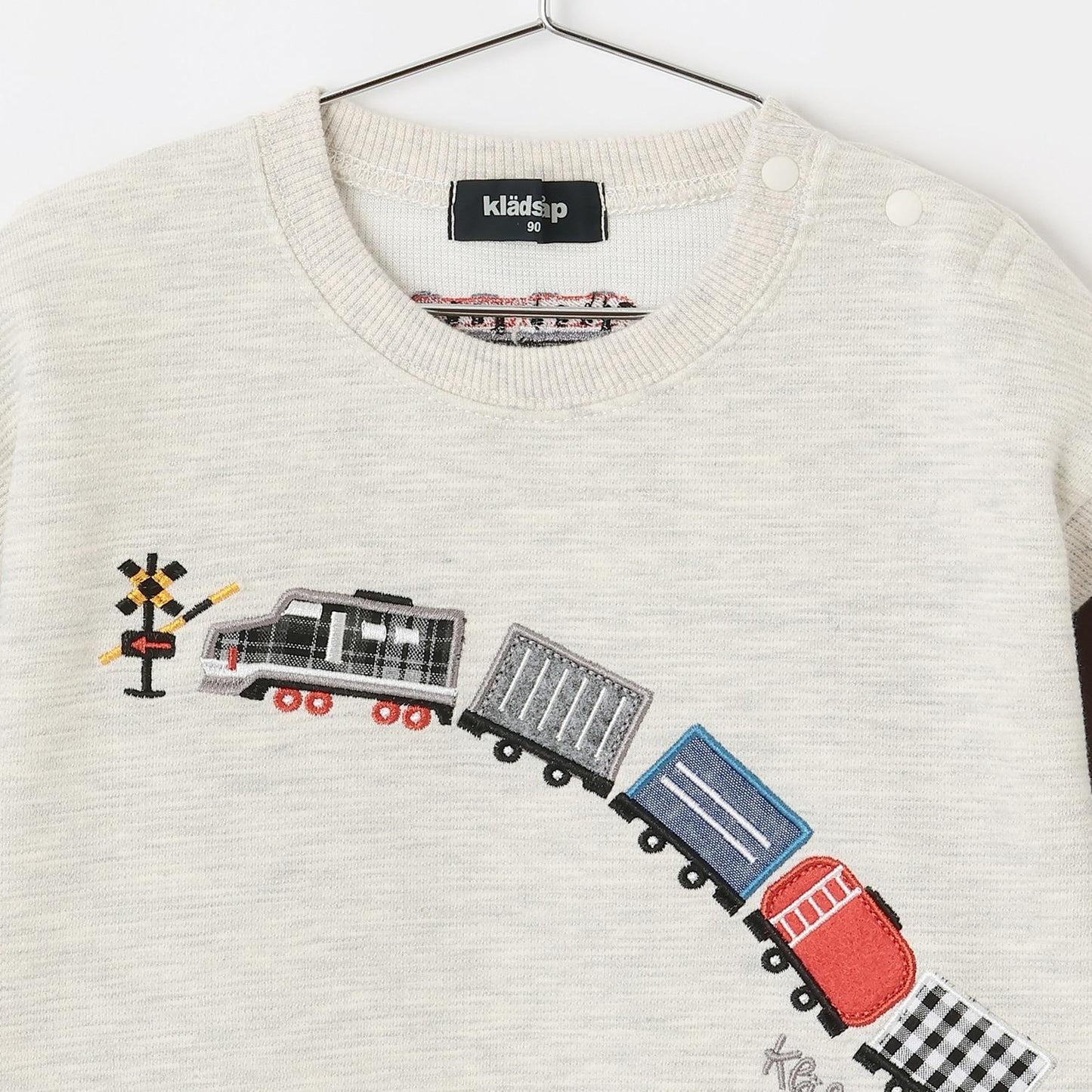 電車圖案貼布繡多層次風格套頭衫