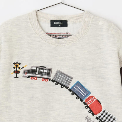 電車圖案貼布繡多層次風格套頭衫