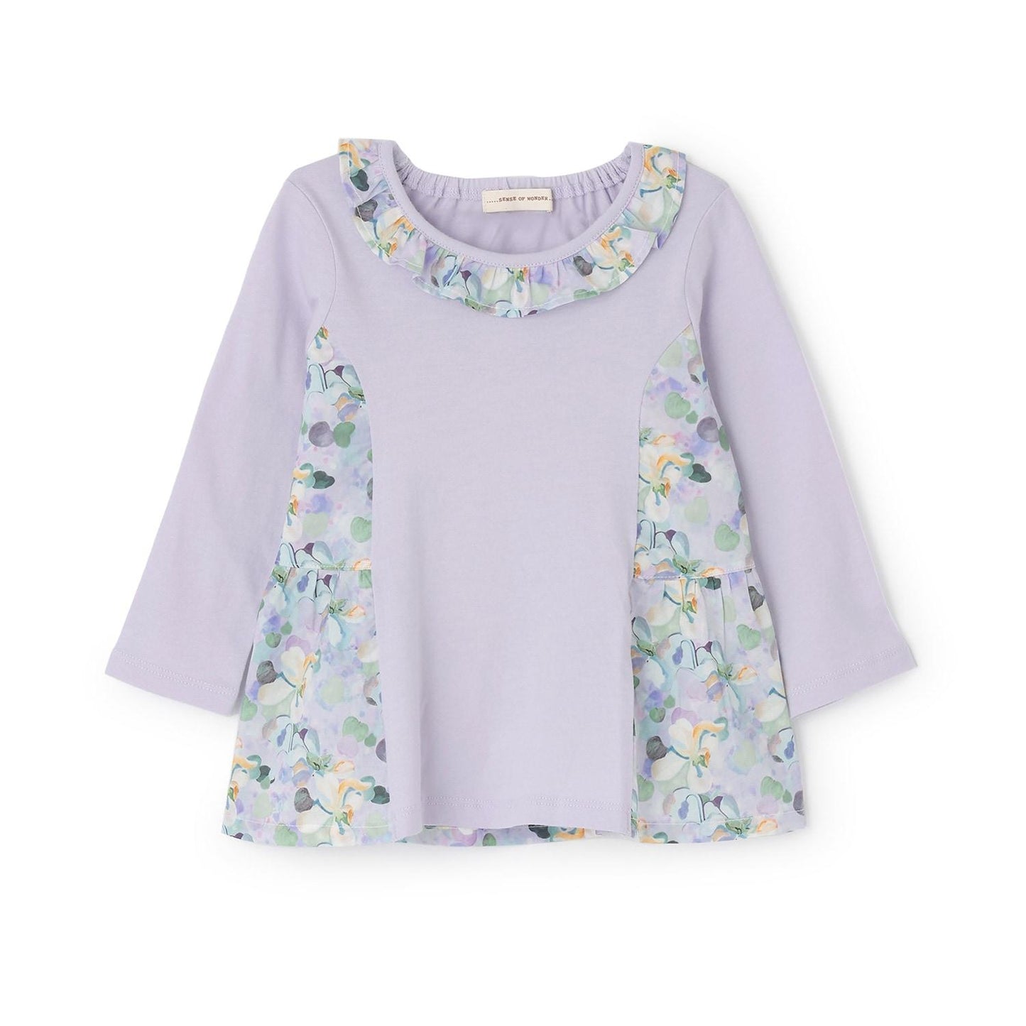 花卉拼接層疊連衣裙式上衣